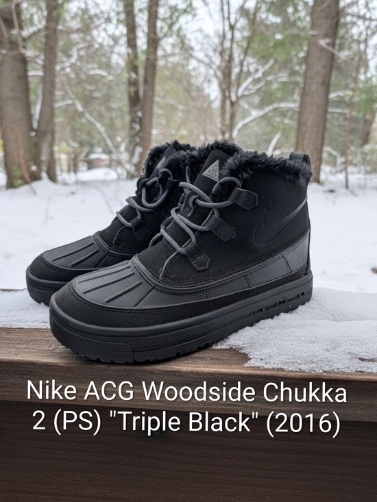 Nike ACG Other - Nike ACG Woodside Chukka 2 (PS) "Triple Black" (2016) Boys 2.5Y Girls 4 NEW